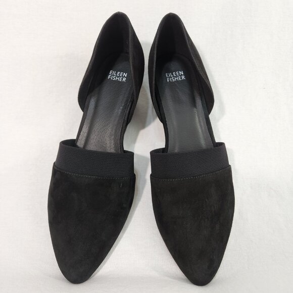 Eileen Fisher Shoes - EILEEN FISHER Bailey d'Orsay Pump Black Suede Cone Heel Size 11 Exc. Condition!